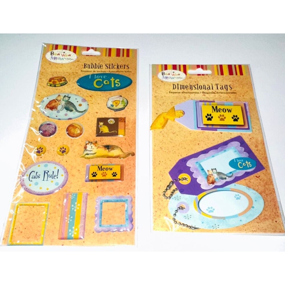 Zippy Bow Wow Meow Bubble Stickers Cat Themes by Sue Zipkin Journal Scrapebook